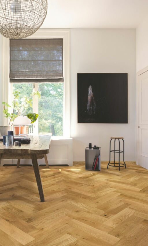 QuickStep Disegno Gower Oak Engineered Parquet Flooring, Matt Lacquered, 145x13.5x580mm