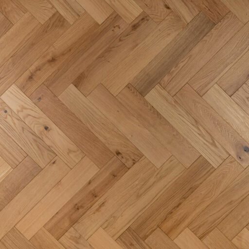 Tradition Engineered Oak Parquet Flooring, Herringbone, Natural, Brushed & UV Oiled, 90x14x450mm