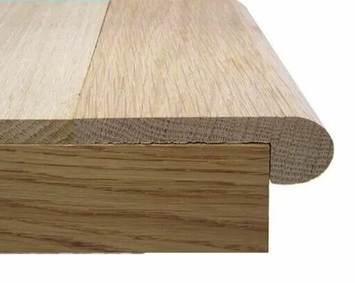 Tradition Solid Oak Stair Nosing, Unfinished, For 10mm Floors 82x28mm 0.9m