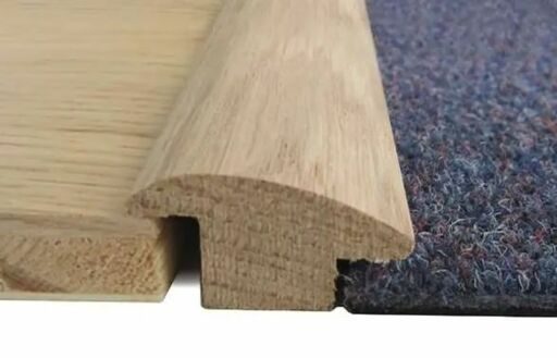 Traditions Solid Oak Wood-To-Carpet Threshold, Unfinished, 15mm, 0.9m
