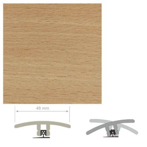 HDF Unistar Enhanced Beech Threshold For Laminate Floors, 90cm