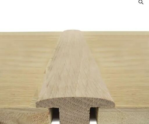 Unfinished Solid Oak T-Shaped Threshold, 15mm, 2.7 m