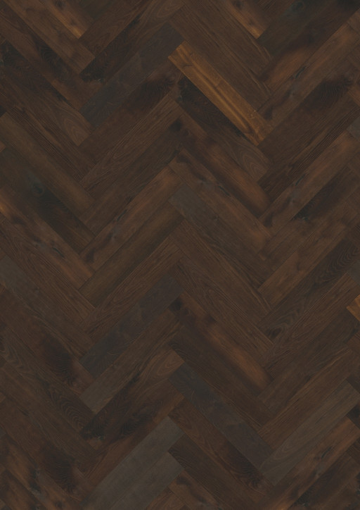 Kahrs Large Herringbone Oak Herringbone Cd Smoked Dark Engineered Flooring, Brushed & Oiled, 120x11x600mm