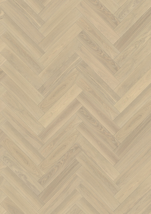 Kahrs Large Herringbone Oak Herringbone Ab Crème White Engineered Flooring, Brushed & Oiled, 120x11x600mm