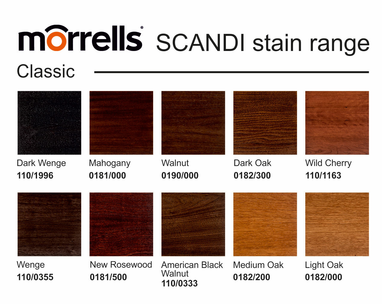 Morrells Scandi Wood Stain, American Black Walnut, 5L Morrells Finishes